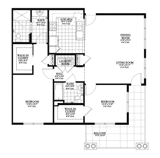 Floor Plan Buckskin II with Balcony