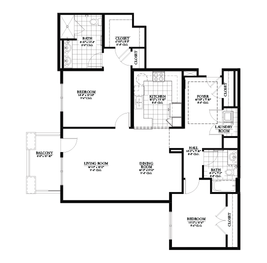 Floor Plan Buckskin III with Balcony