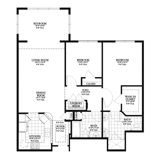 Floor Plan Buckskin with Sunroom