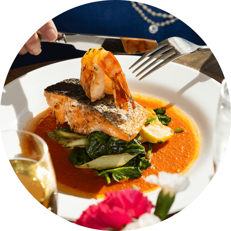 Salmon dinner served at senior living community
