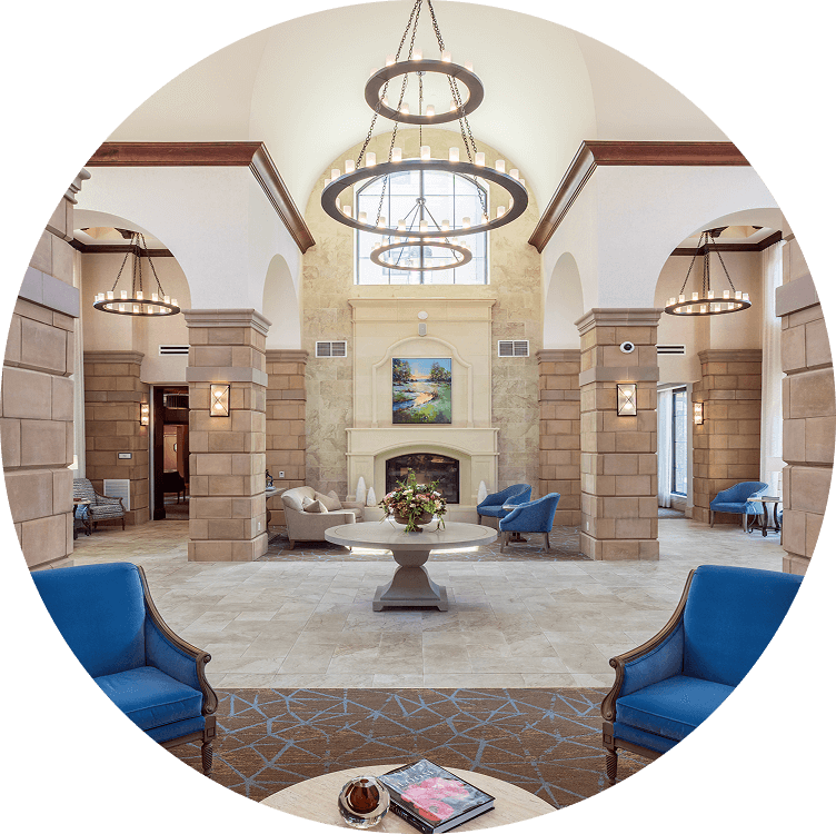 Interior view of a shared space within Searstone Retirement Community