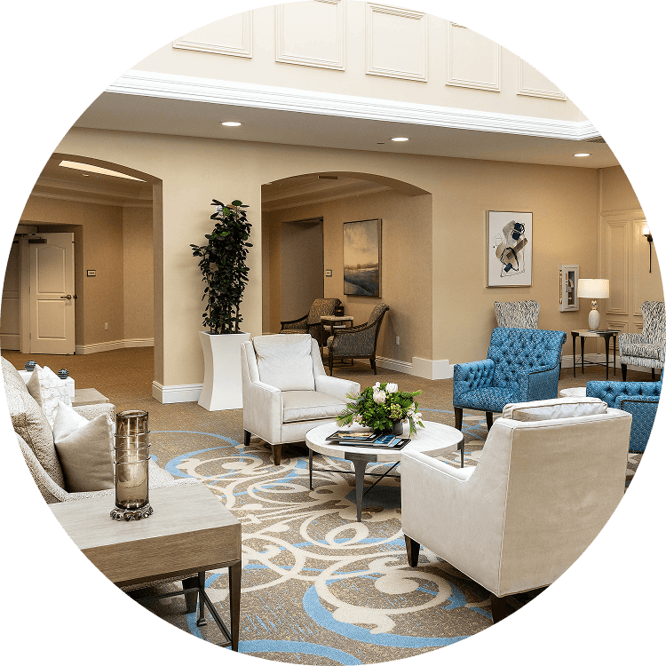 Interior view of a shared space within Searstone located in NC