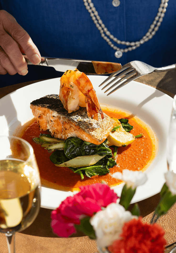 Salmon Dish Served At Searstone Retirement Community