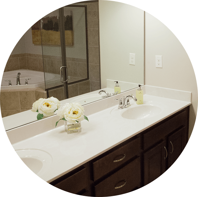 Bathroom and jacuzzi in a senior living community