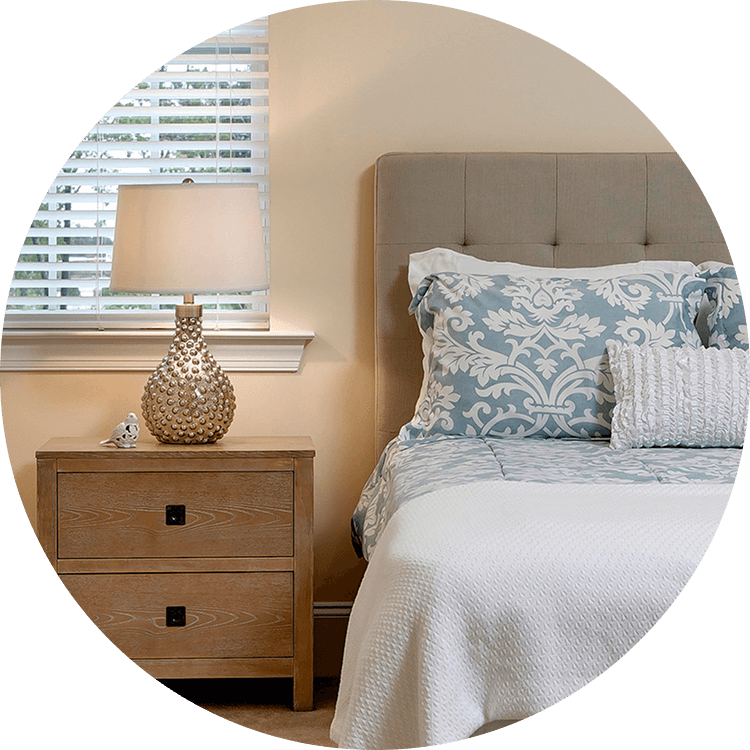Bedroom in a senior living home