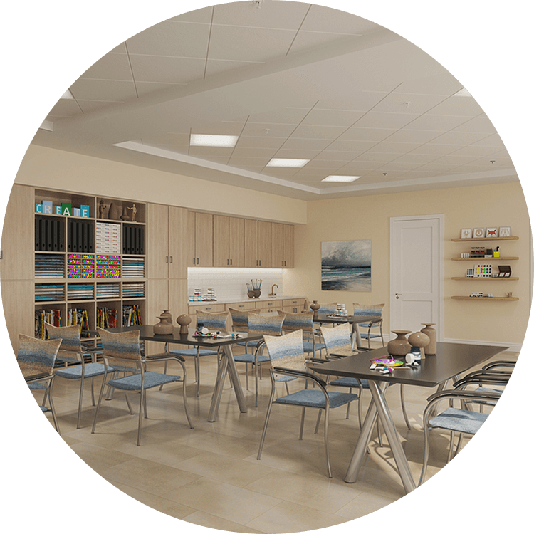 Crafting space for resident programs at Searstone