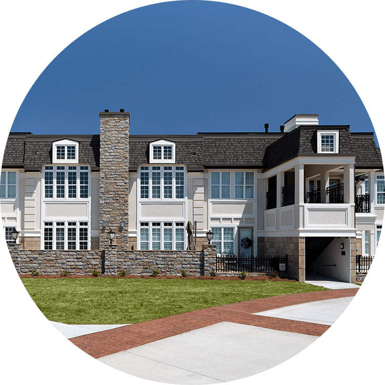 Exterior view of senior homes at Searstone Retirement Community