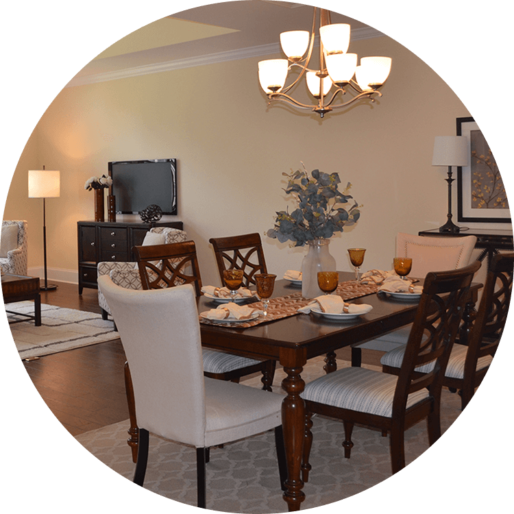 Dining table within a senior living home